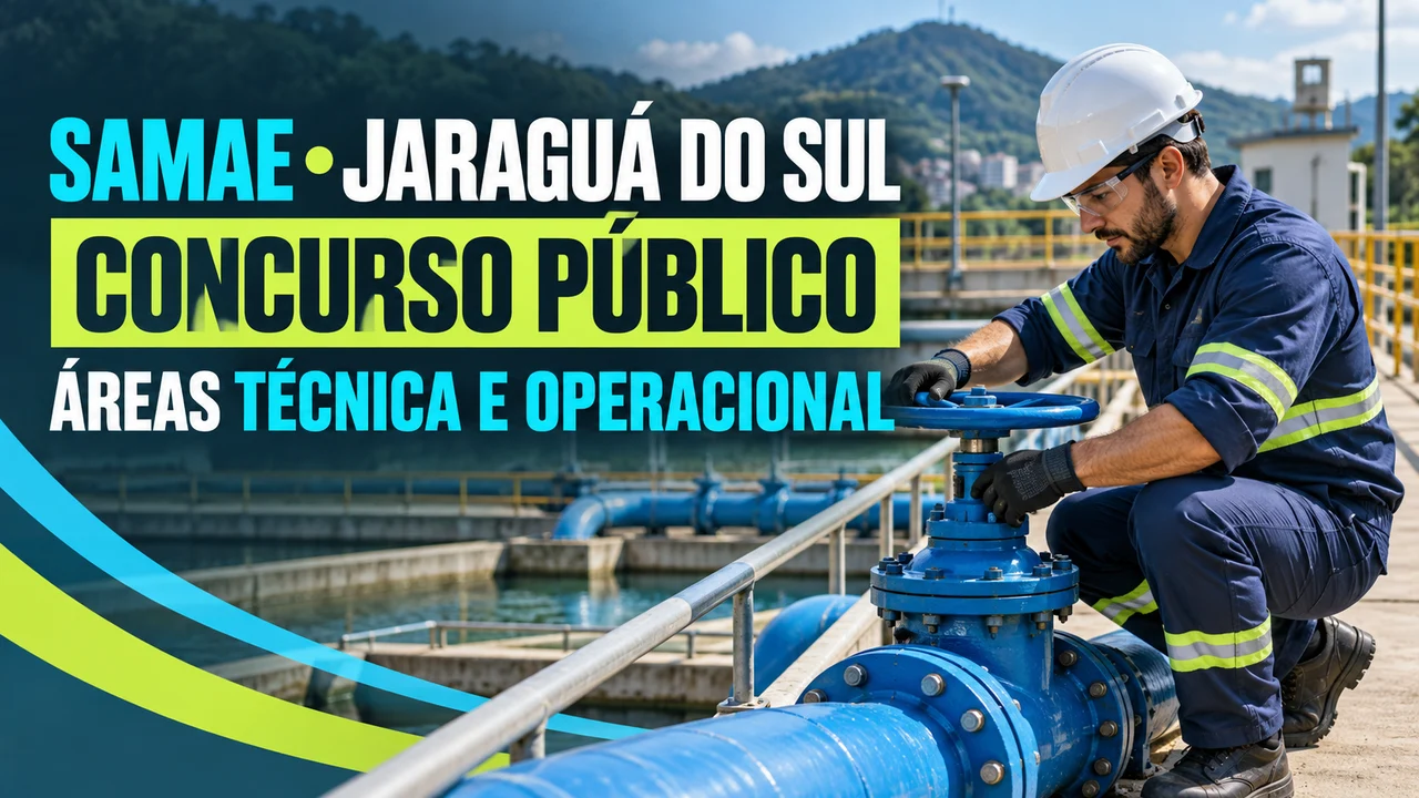 Capa ilustrativa: SAMAE • JARAGUÁ DO SUL. CONCURSO PÚBLICO. ÁREAS TÉCNICA E OPERACIONAL
