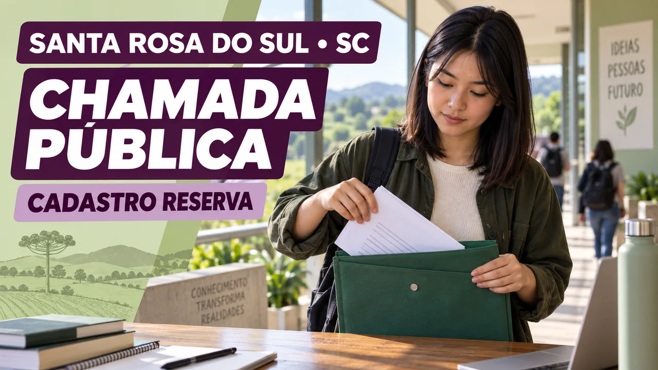 Capa ilustrativa: SANTA ROSA DO SUL • SC. CHAMADA PÚBLICA. CADASTRO RESERVA