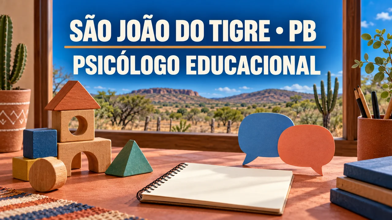 Capa ilustrativa: SÃO JOÃO DO TIGRE • PB. PSICÓLOGO EDUCACIONAL