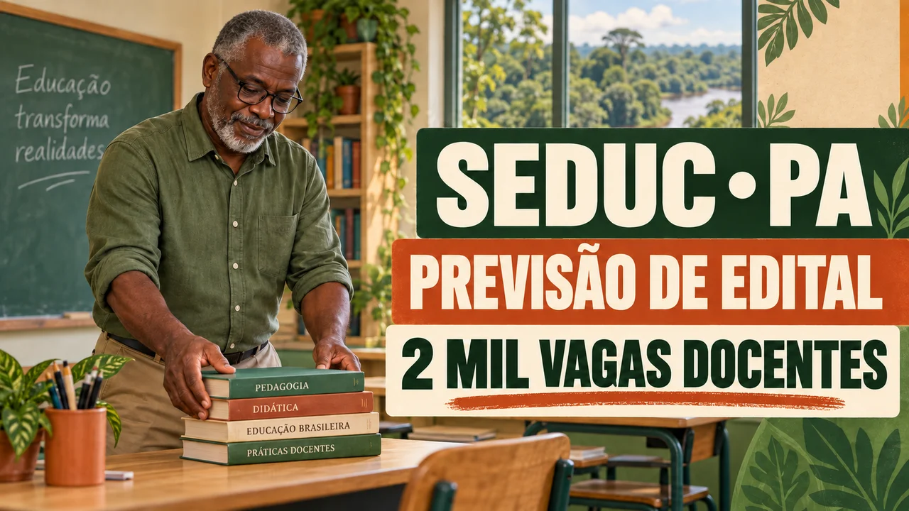 Capa ilustrativa: SEDUC • PA. PREVISÃO DE EDITAL. 2 MIL VAGAS DOCENTES