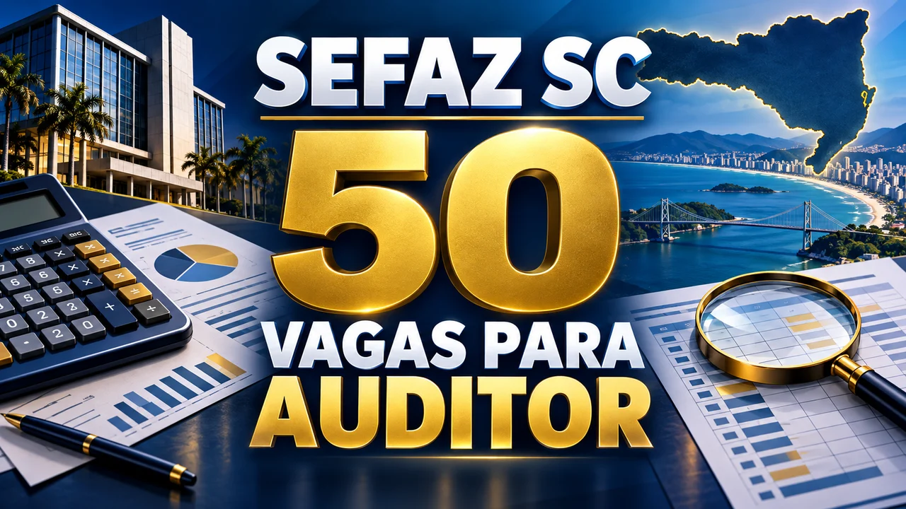 Capa ilustrativa: SEFAZ SC. 50 VAGAS PARA AUDITOR