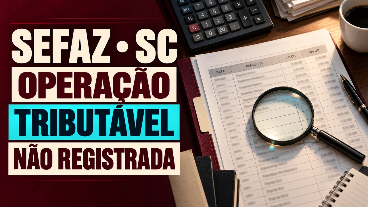 Capa ilustrativa: SEFAZ • SC. OPERAÇÃO TRIBUTÁVEL. NÃO REGISTRADA
