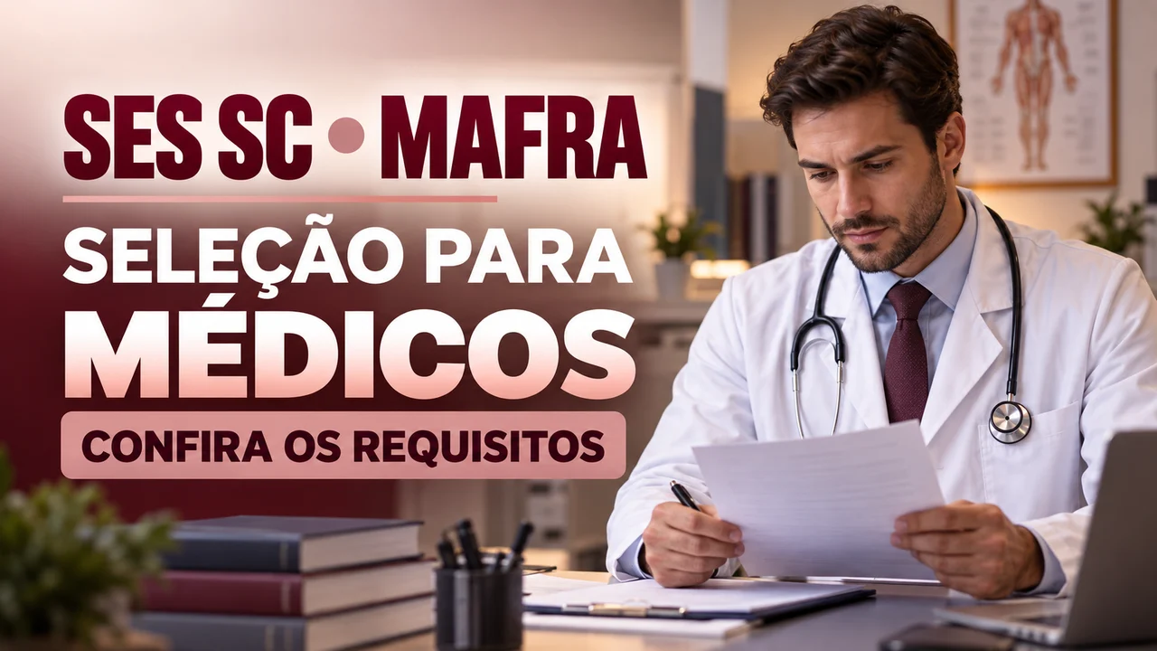 Capa ilustrativa: SES SC • MAFRA. SELEÇÃO PARA MÉDICOS. CONFIRA OS REQUISITOS