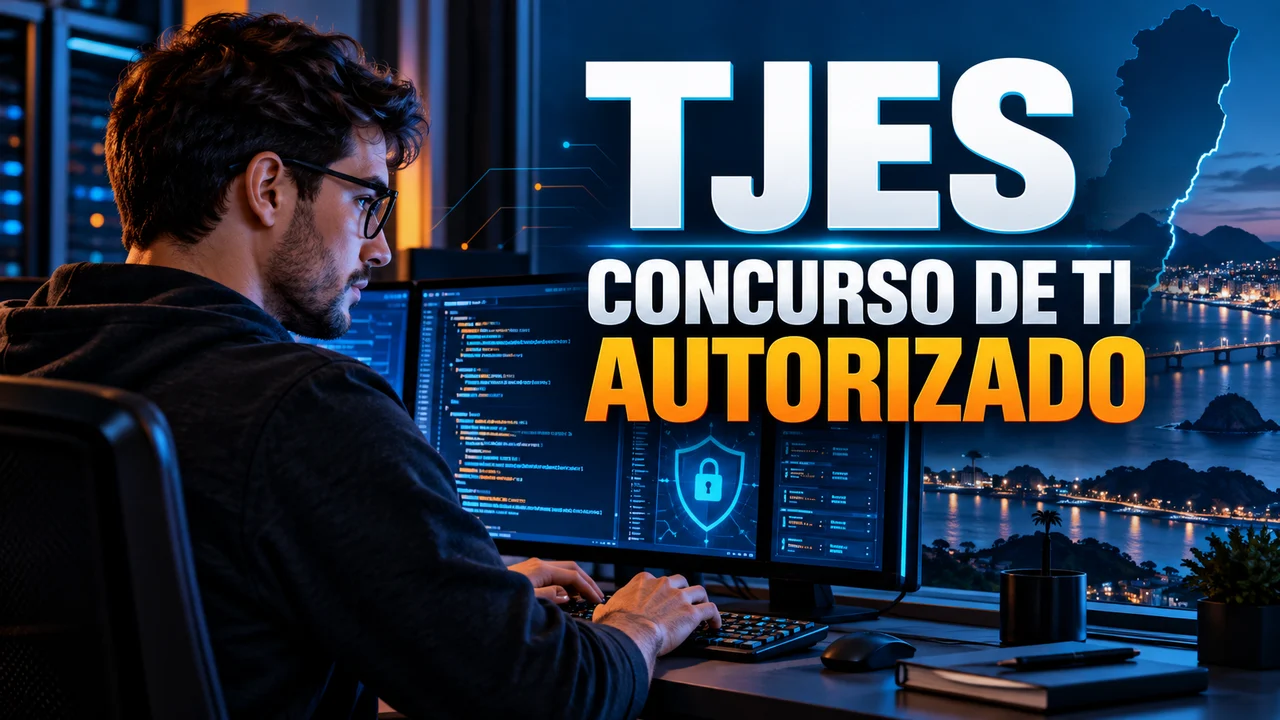 Capa ilustrativa: TJES. CONCURSO DE TI AUTORIZADO