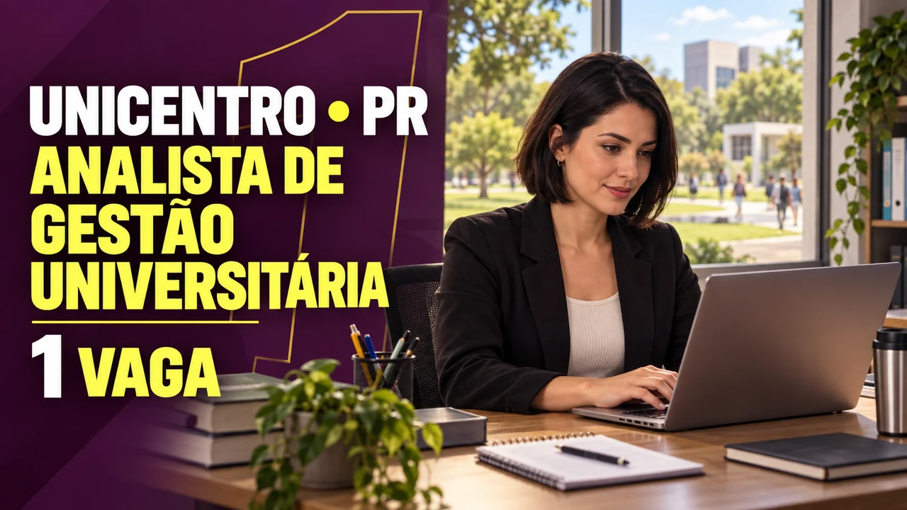 Capa ilustrativa: UNICENTRO • PR. ANALISTA DE GESTÃO UNIVERSITÁRIA. 1 VAGA