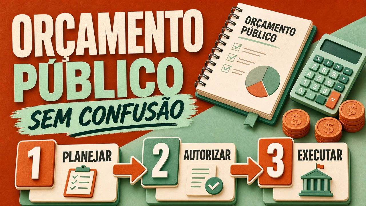 Infográfico: Orçamento público: planejar, autorizar e executar.